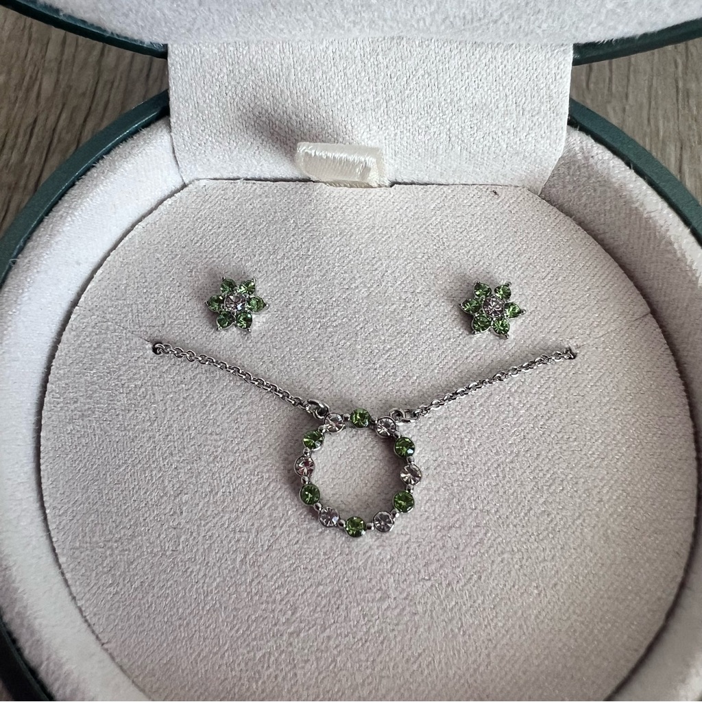 Elegant Crystal Green Jewelry Set 30$